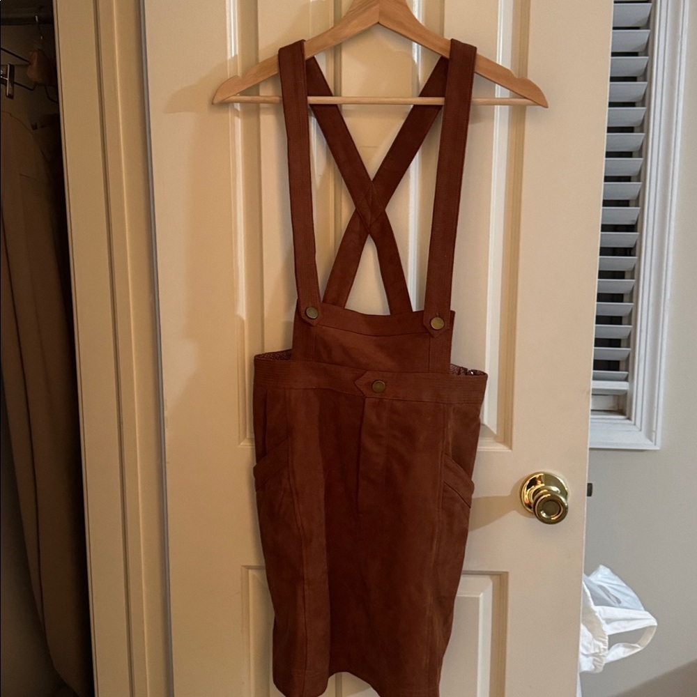 Anthropologie Brown Faux Suede Dress
